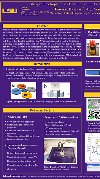 Study of Electrophoretic Deposition of ZnO Nanoparticles onto Silicon Substrates and Testing Performance of ZnO/p-Si