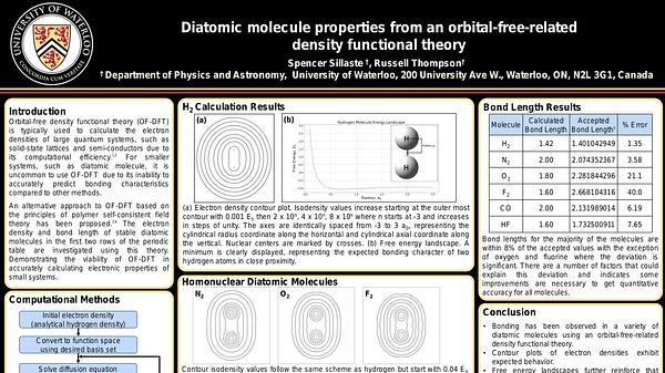 Homonuclear diatomic molecule properties from an orbital-free-related density functional theory