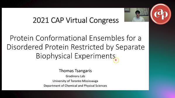 Protein Conformational Ensembles for a Disordered Protein Restricted by Separate Biophysical Experiments