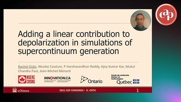 Adding a linear contribution to depolarization in simulations of supercontinuum generation