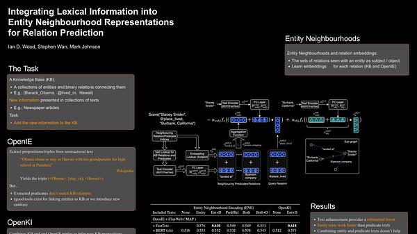 Integrating Lexical Information into Entity Neighbourhood Representations for Relation Prediction