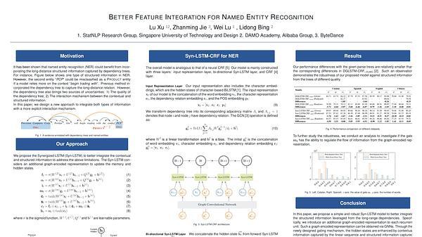 Better Feature Integration for Named Entity Recognition