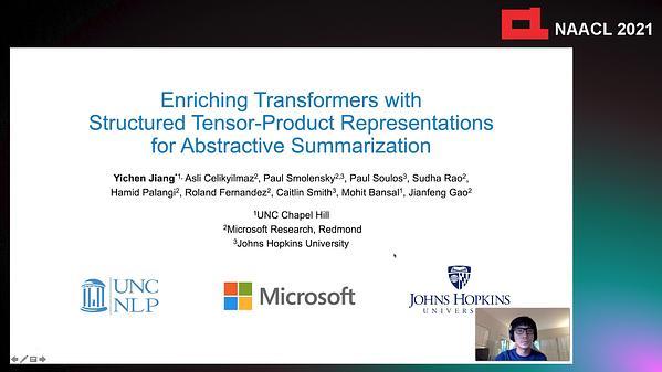 Enriching Transformers with Structured Tensor-Product Representations for Abstractive Summarization