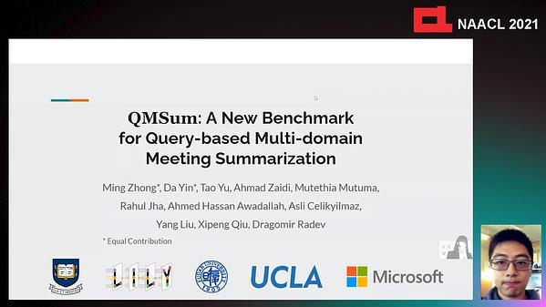 QMSum: A New Benchmark for Query-based Multi-domain Meeting Summarization