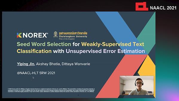 Seed Word Selection for Weakly-Supervised Text Classification with Unsupervised Error Estimation