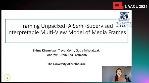 Framing Unpacked: A Semi-Supervised Interpretable Multi-View Model of Media Frames