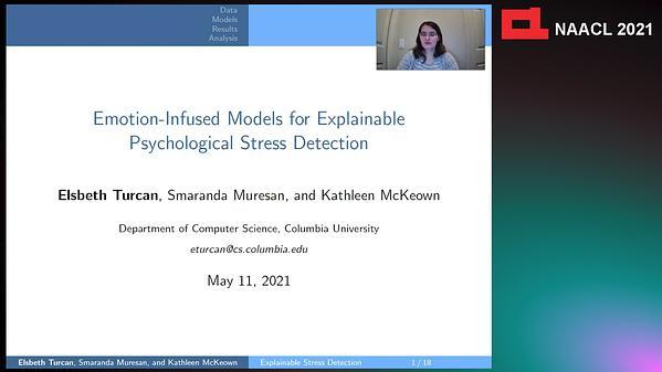 Emotion-Infused Models for Explainable Psychological Stress Detection