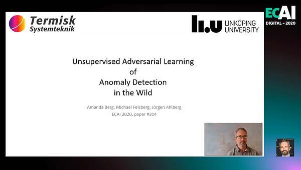 Unsupervised Adversarial Learning of Anomaly Detection in the Wild