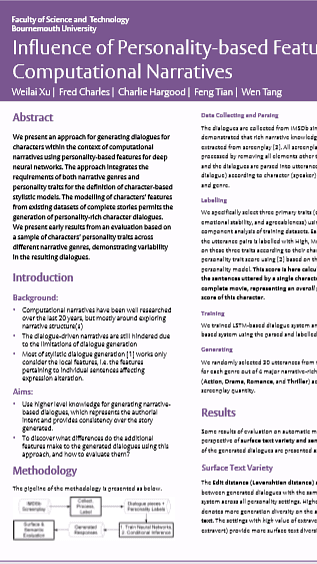 Influence of Personality-based Features for Dialogue Generation in Computational Narratives