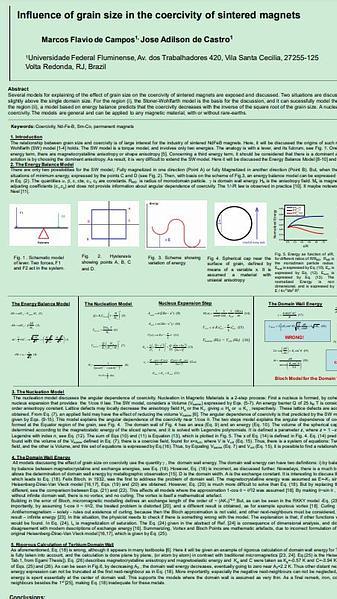 Influence of grain size in the coercivity of sintered magnets