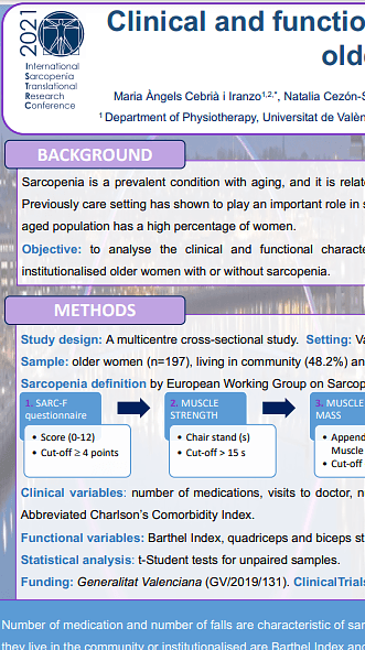 Clinical and functional characteristics of sarcopenic vs non sarcopenic older women living in different settings