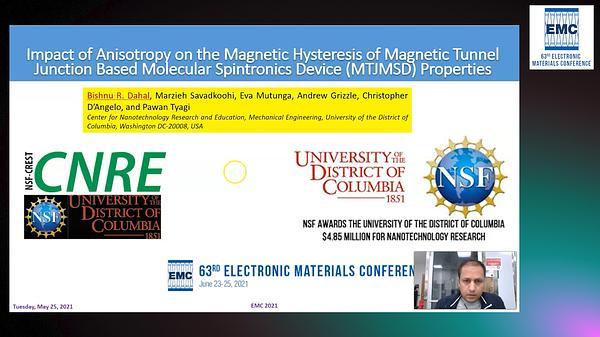 Impact of Anisotropy on the Magnetic Hysteresis of Magnetic Tunnel Junction Based Molecular Spintronics Device (MTJMSD) Properties