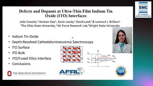 Defects and Dopants at Ultra-Thin Film Indium Tin Oxide (ITO) Interfaces