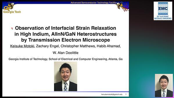 Observation of Interfacial Strain Relaxation in High Indium, AlInN/GaN Heterostructures by Transmission Electron Microscope