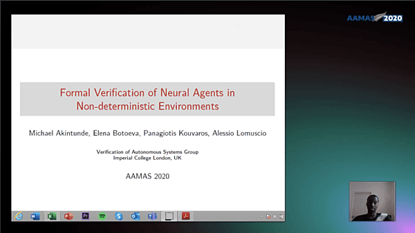 Formal Verification of Neural Agents in Non-deterministic Environments