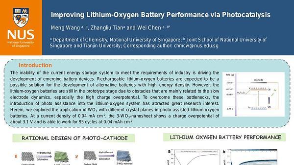 Improving Lithium-Oxygen Battery Performance via Photocatalysis