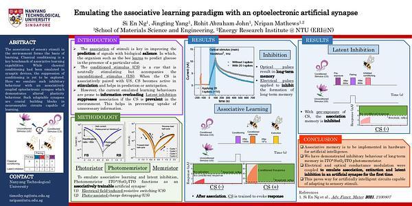 Emulating latent inhibition effects in the conditioning paradigm with an optoelectronic artificial synapse