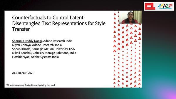 Counterfactuals to Control Latent Disentangled Text Representations for Style Transfer