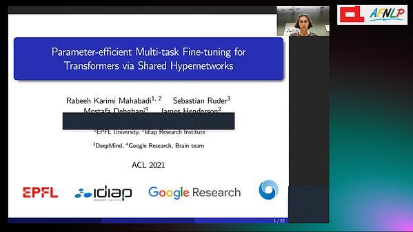 Parameter-efficient Multi-task Fine-tuning for Transformers via Shared Hypernetworks