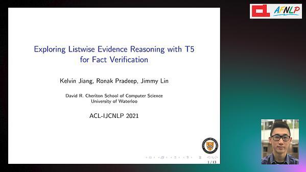 Exploring Listwise Evidence Reasoning with T5 for Fact Verification