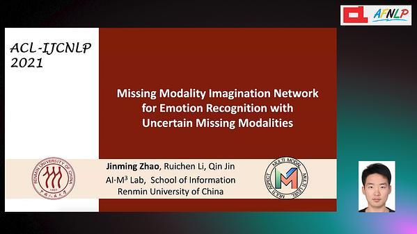 Missing Modality Imagination Network for Emotion Recognition with Uncertain Missing Modalities