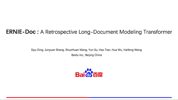 ERNIE-Doc: A Retrospective Long-Document Modeling Transformer