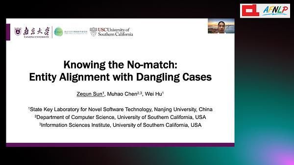 Knowing the No-match: Entity Alignment with Dangling Cases