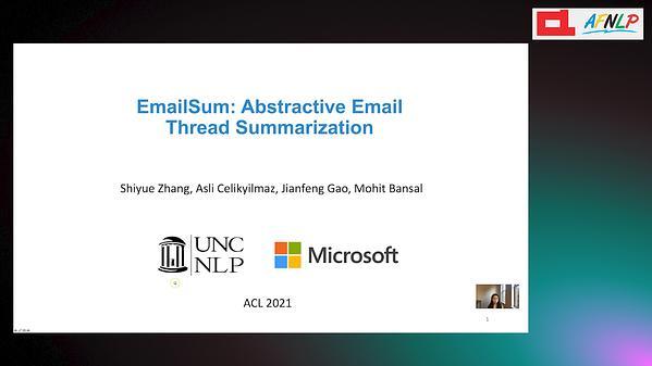 EmailSum: Abstractive Email Thread Summarization