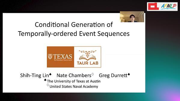 Conditional Generation of Temporally-ordered Event Sequences