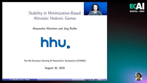 Stability in Minimization-Based Altruistic Hedonic Games