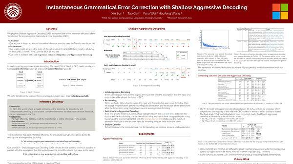 Instantaneous Grammatical Error Correction with Shallow Aggressive Decoding