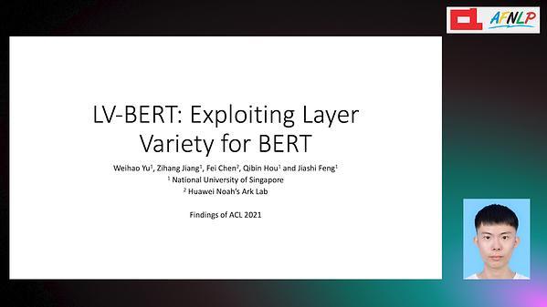 LV-BERT: Exploiting Layer Variety for BERT