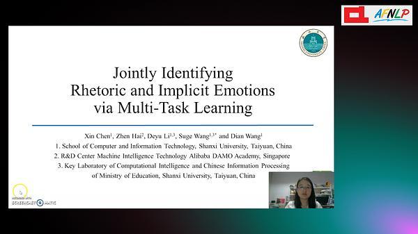 Jointly Identifying Rhetoric and Implicit Emotions via Multi-Task Learning