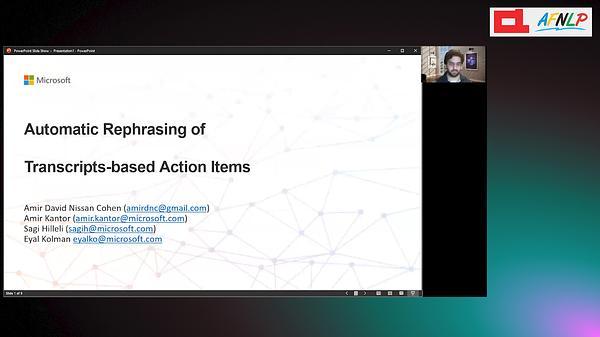 Automatic Rephrasing of Transcripts-based Action Items