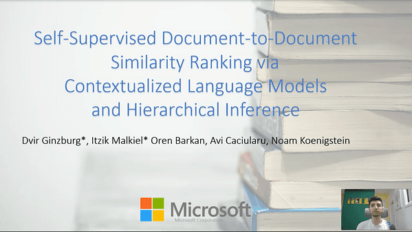 Self-Supervised Document Similarity Ranking via Contextualized Language Models and Hierarchical Inference