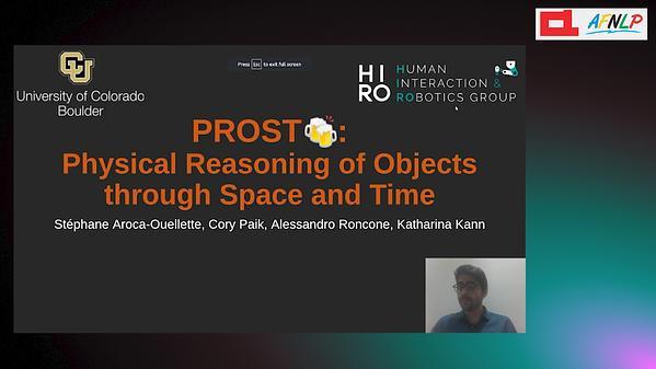 {PROST}: {P}hysical Reasoning about Objects through Space and Time