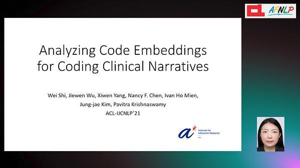 Analyzing Code Embeddings for Coding Clinical Narratives