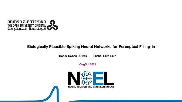 Biologically Plausible Spiking Neural Networks for Perceptual Filling-In