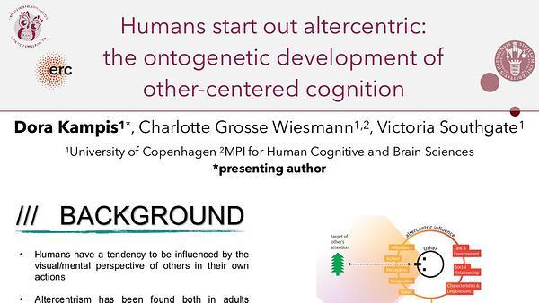 Humans start out altercentric: the ontogenetic development of other-centered cognition