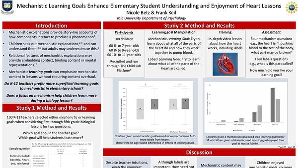 Mechanistic Learning Goals Enhance Elementary Student Understanding and Enjoyment of Heart Lessons.