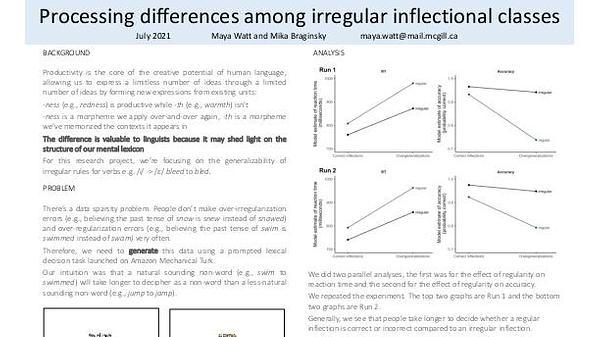 Processing differences among irregular inflection classes