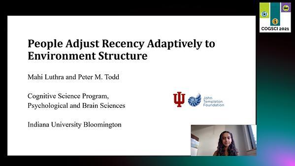 People Adjust Recency Adaptively to Environment Structure