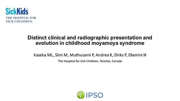 Distinct clinical and radiographic presentation and evolution in childhood moyamoya syndrome