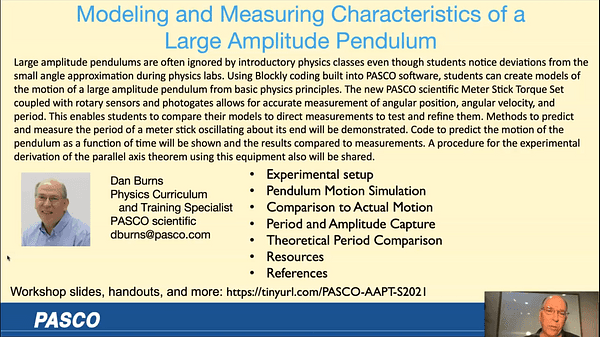 Modeling and Measuring Characteristics of a Large Amplitude Physical Pendulum