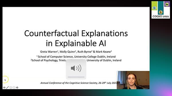 Counterfactual explanations in explainable AI