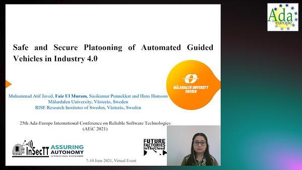 Safe and secure platooning of automated guided vehicles in Industry 4.0