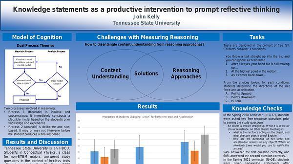 Knowledge statements as a productive intervention to prompt reflective thinking