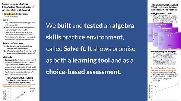 Supporting and Studying Introductory Physics Students’ Algebra Skills with Solve-It