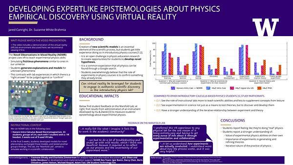 Developing expertlike epistemologies about physics empirical discovery using virtual reality