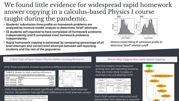 Measuring the level of homework answer copying during COVID-19 induced remote instruction